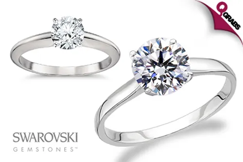 For QR111 Sparkle with a Solitaire Silver Ring with a Swarovski Zirconia! (QR225 Value)